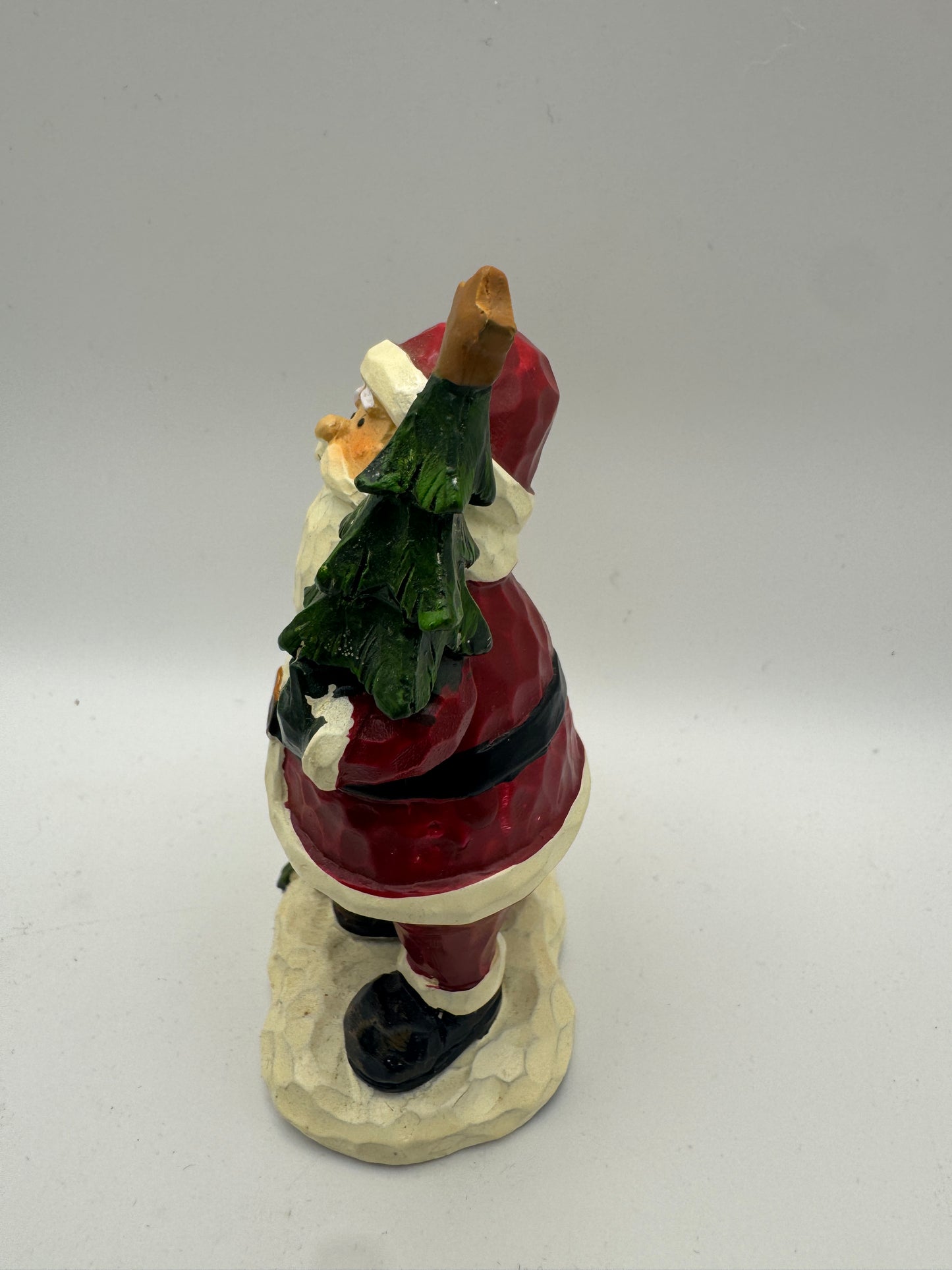 Kirkland’s Resin Santa Figurine – Hand-Carved Look Christmas Decor 4.5" (Discontinued)