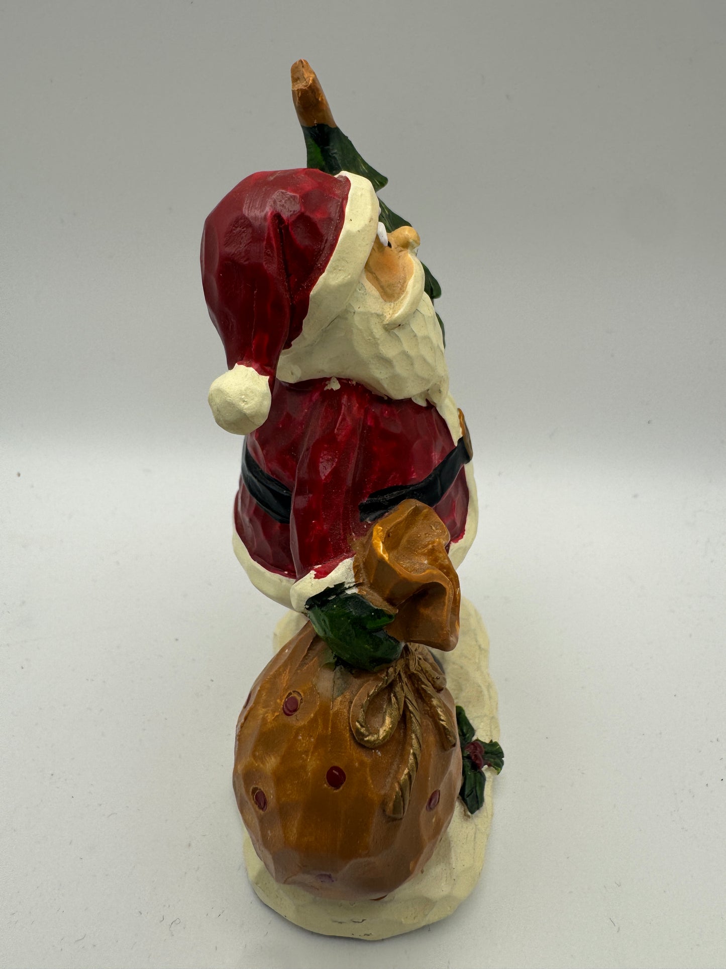 Kirkland’s Resin Santa Figurine – Hand-Carved Look Christmas Decor 4.5" (Discontinued)
