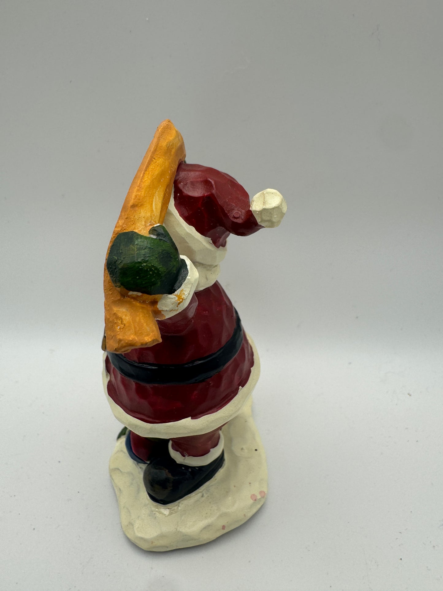 Kirkland’s Resin Santa Figurine – Hand-Carved Look Christmas Decor 4.5" (Discontinued) JOY