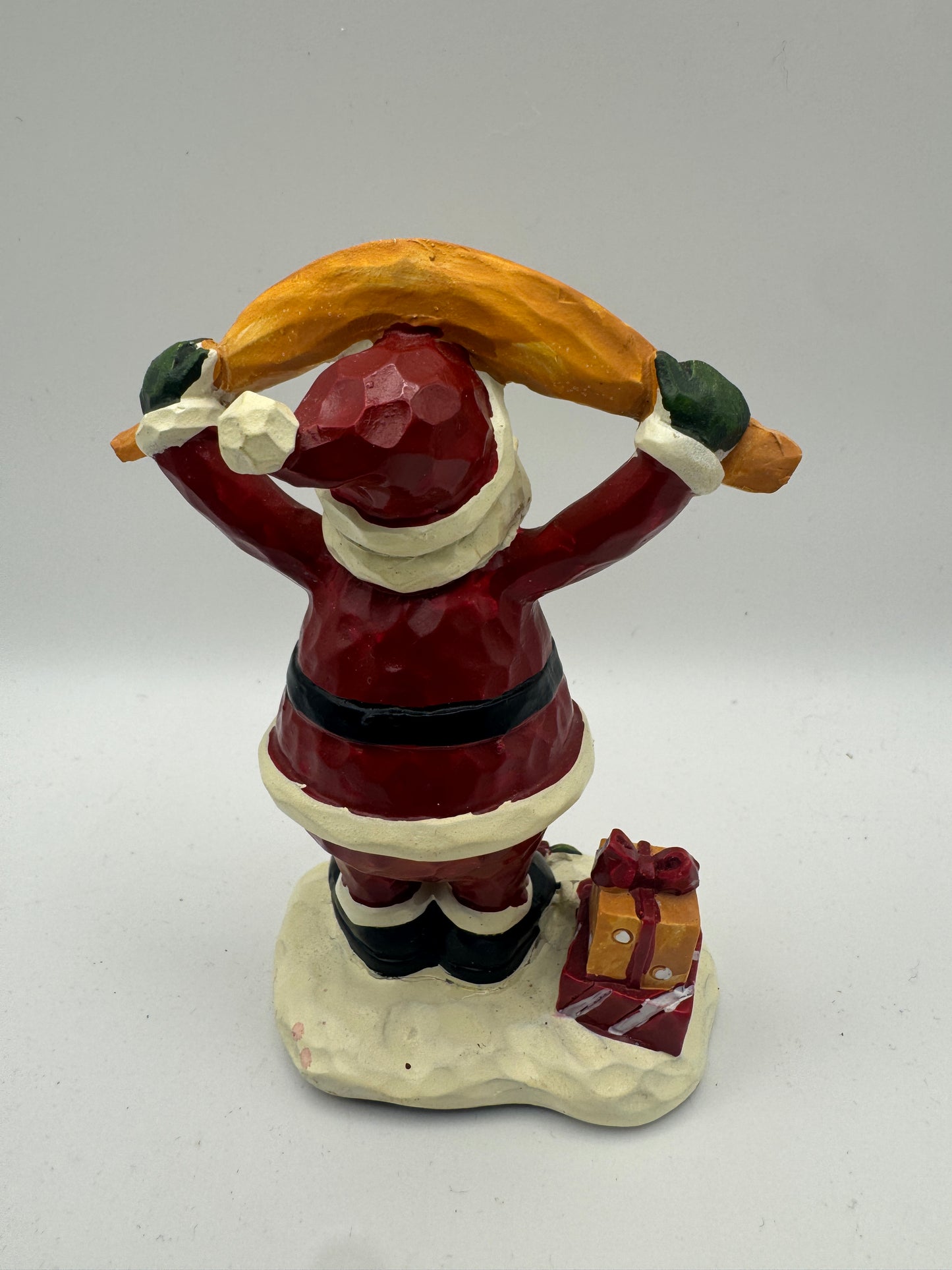 Kirkland’s Resin Santa Figurine – Hand-Carved Look Christmas Decor 4.5" (Discontinued) JOY