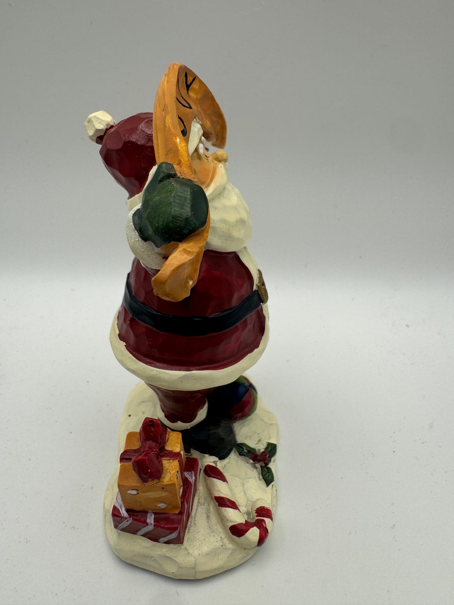 Kirkland’s Resin Santa Figurine – Hand-Carved Look Christmas Decor 4.5" (Discontinued) JOY