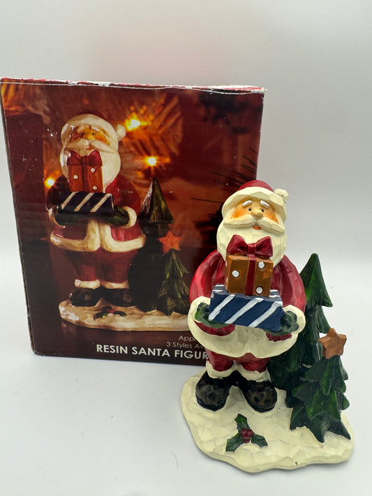 Kirkland’s Resin Santa Figurine – Hand-Carved Look Christmas Decor 4.5" (Discontinued)Gift