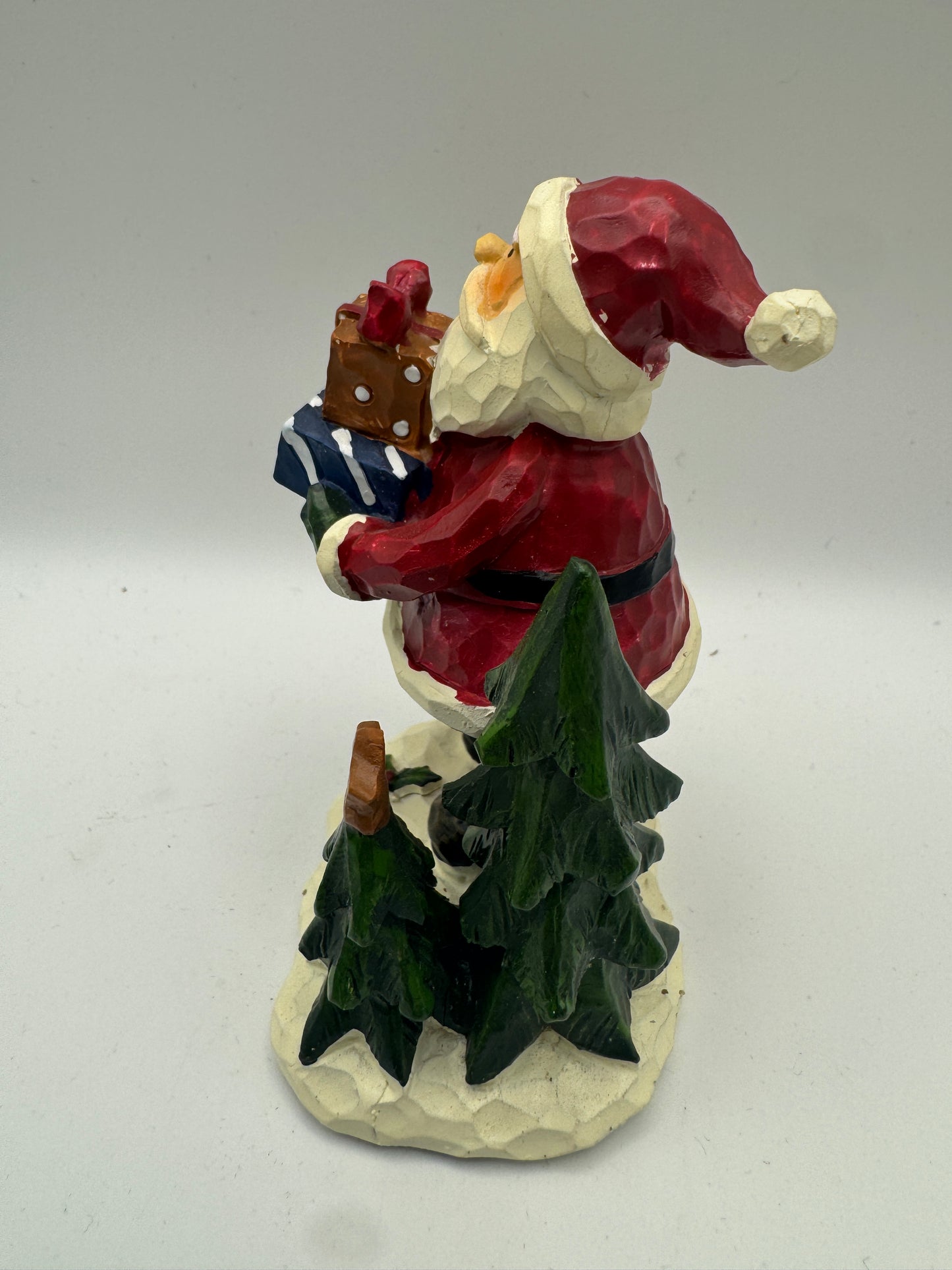 Kirkland’s Resin Santa Figurine – Hand-Carved Look Christmas Decor 4.5" (Discontinued)Gift