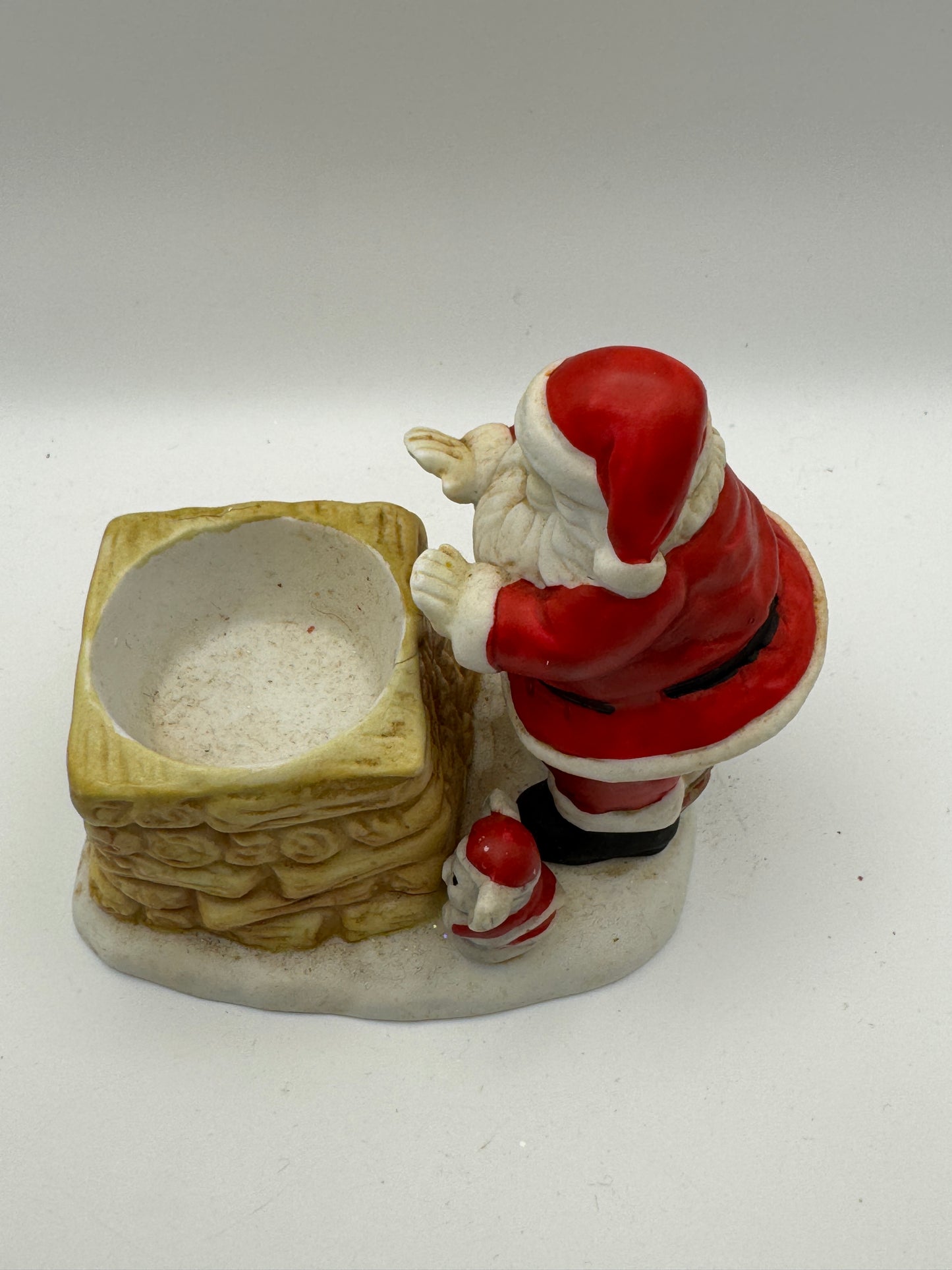 Santa’s Helper Tealight Holder – Chimney Scene with Mouse & Bear 4.5"