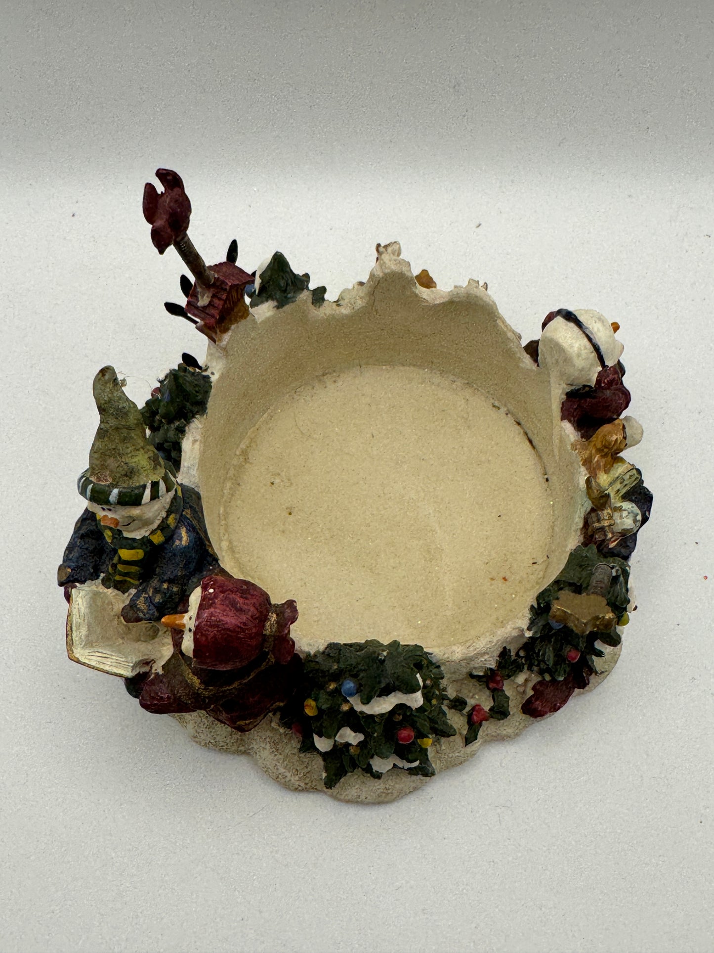 Resin Snowman Carolers Candleholder – Traditional Christmas Décor 5"