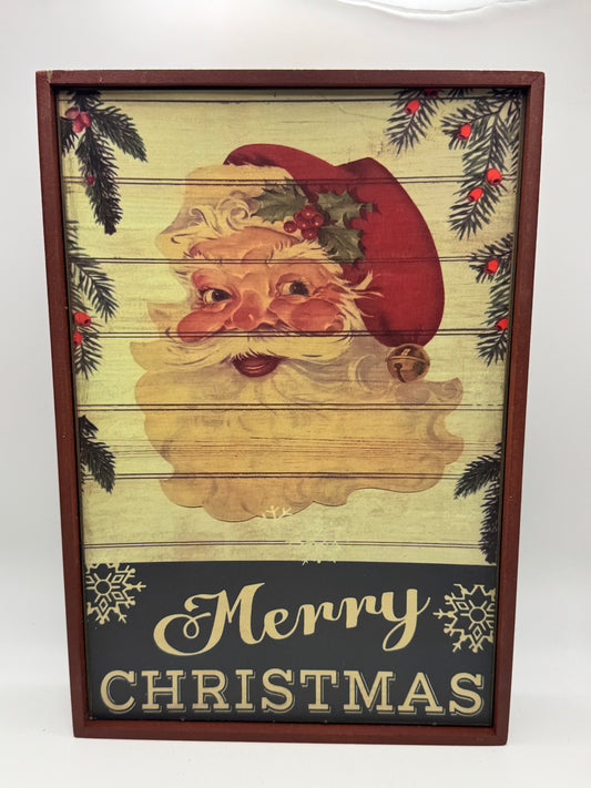 “Merry Christmas” Antique-Style Wall Sign – Vintage Holiday Decor 8.5" x 12.5"