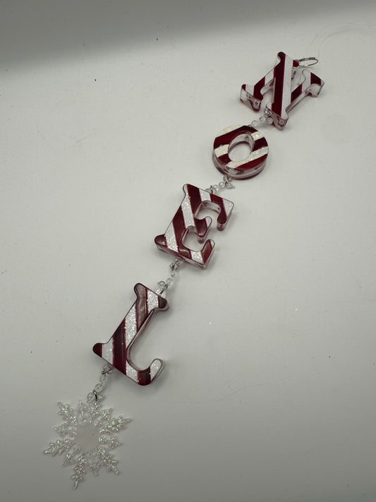 “NOEL” Hanging Christmas Ornament with Snowflake – 12" Holiday Decor