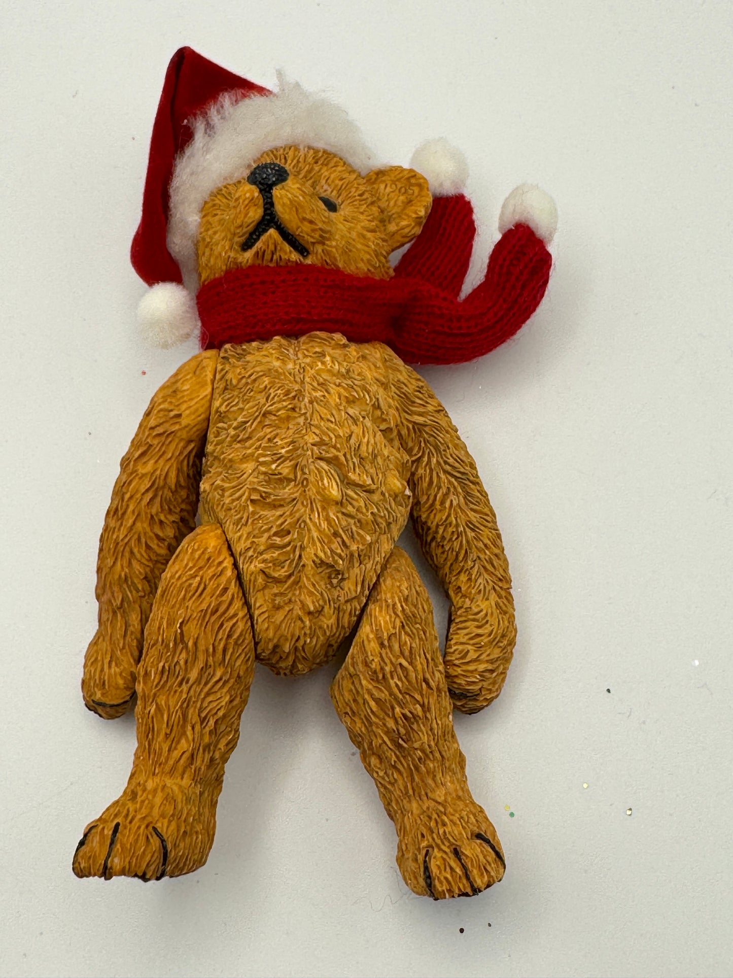 Boyds Bear Ceramic Figurine – Posable Santa Hat & Scarf (5")