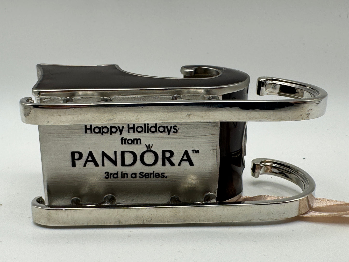 Pandora “Unforgettable Moments” Christmas Sleigh Ornament – 2010 Metal & Crystal Collectible