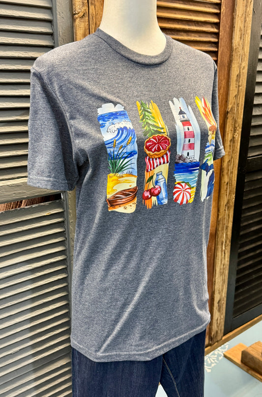 Michigan Summer Icons Graphic Tee
