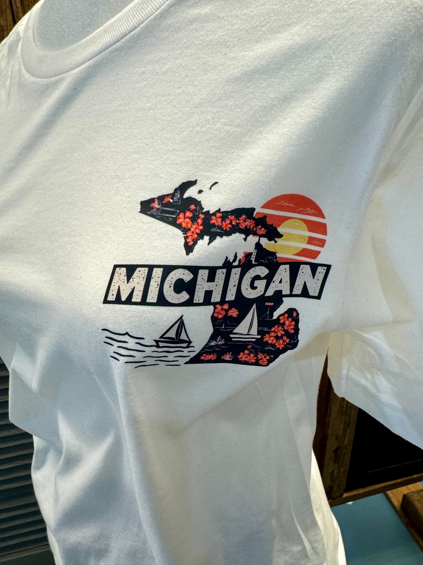 Michigan Floral Sunset Graphic Tee