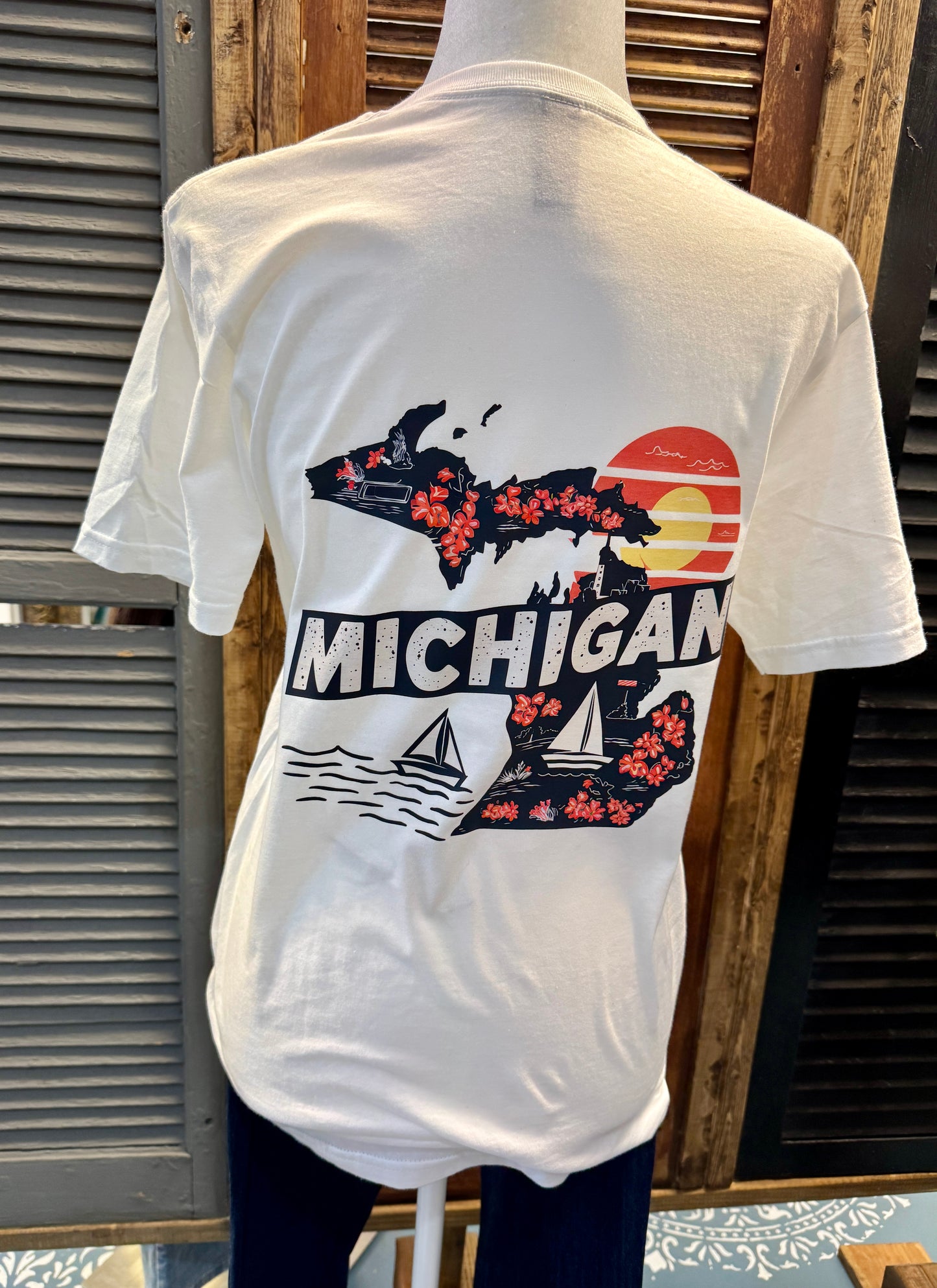 Michigan Floral Sunset Graphic Tee