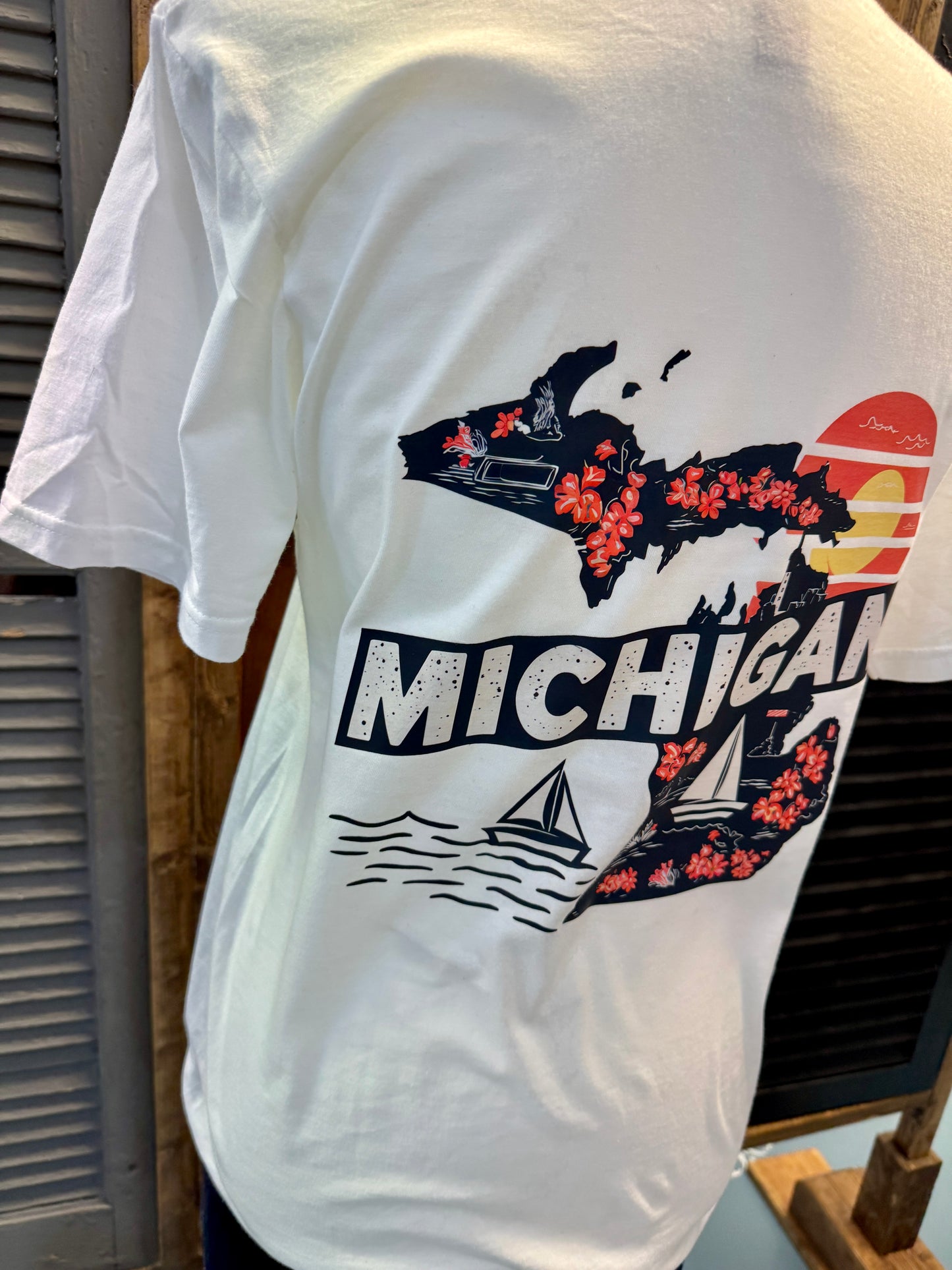 Michigan Floral Sunset Graphic Tee