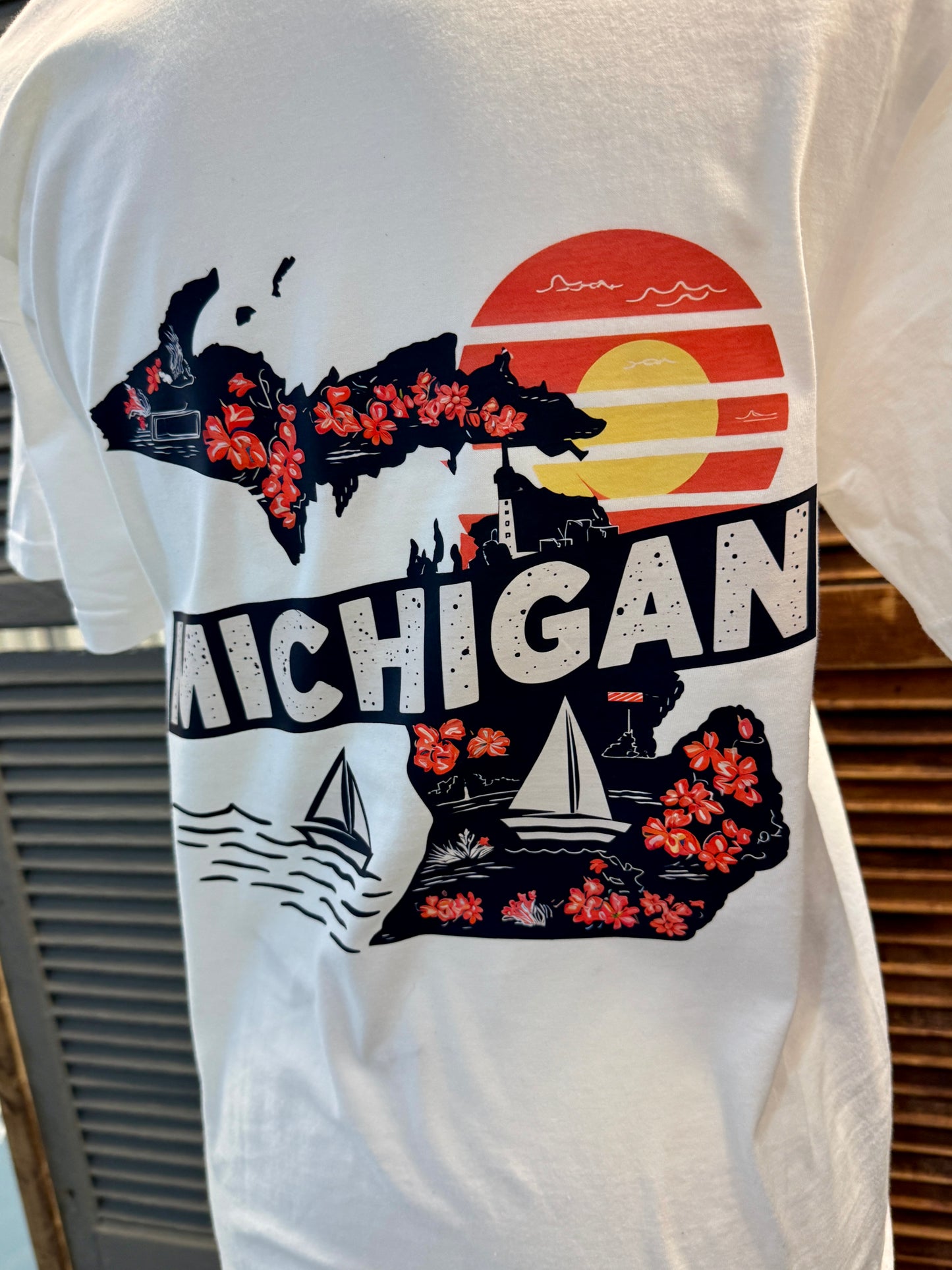 Michigan Floral Sunset Graphic Tee