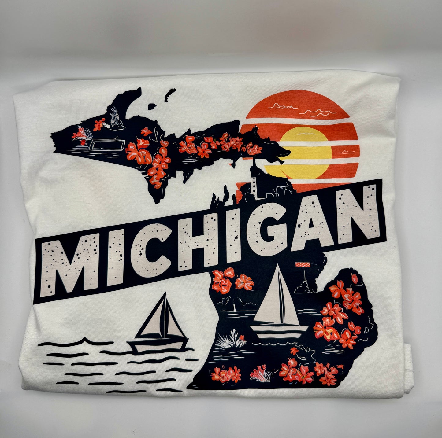 Michigan Floral Sunset Graphic Tee