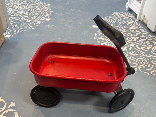 Red Wagon Metal Garden Decor Planter