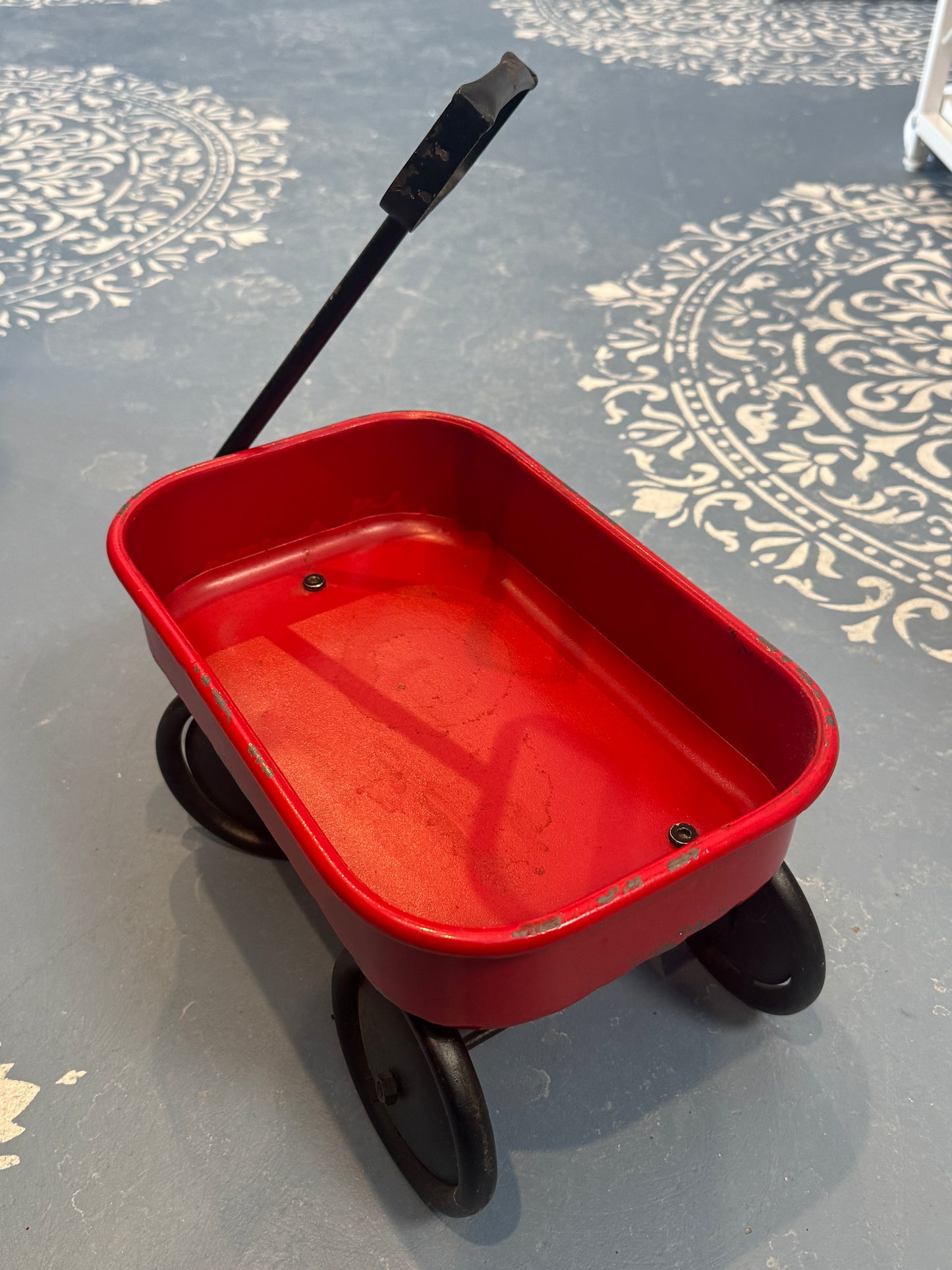 Red Wagon Metal Garden Decor Planter
