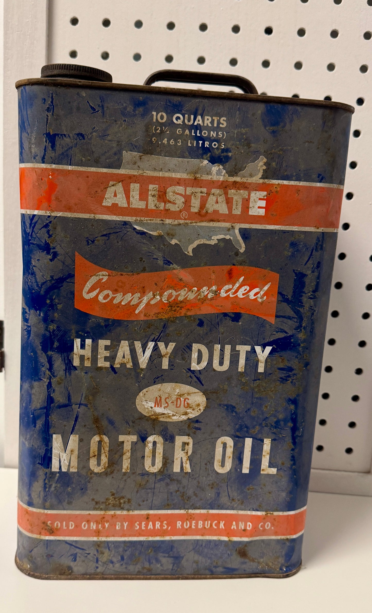 Vintage Allstate 10-Quart Motor Oil Tin (Sears)