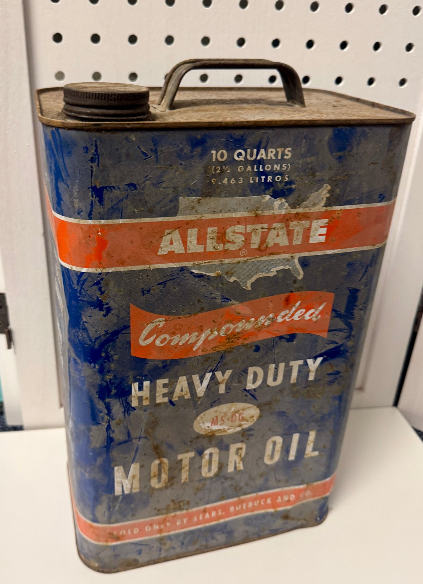 Vintage Allstate 10-Quart Motor Oil Tin (Sears)