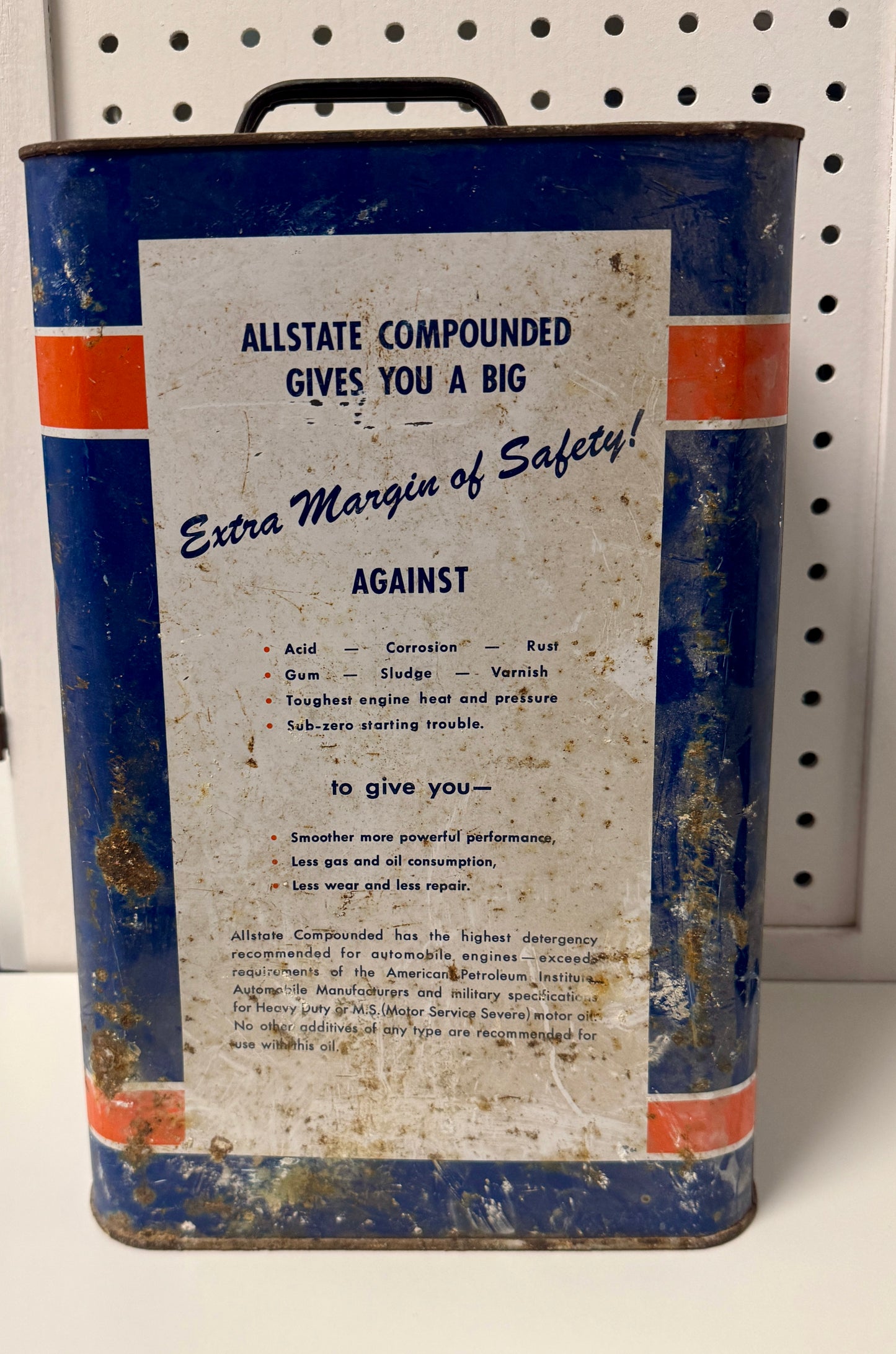Vintage Allstate 10-Quart Motor Oil Tin (Sears)