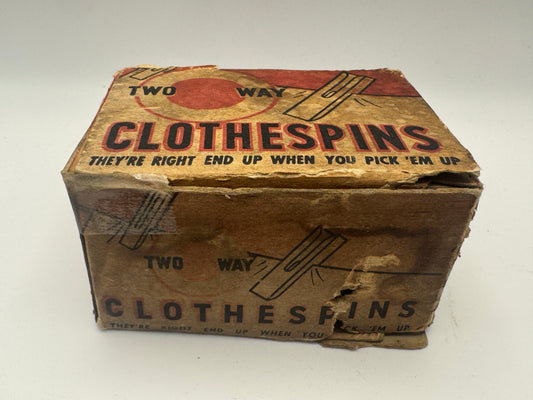 Vintage Two-Way Clothespins Box – Littleton, ME Circa 1920