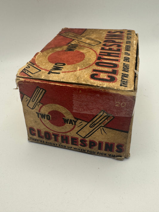 Vintage Two-Way Clothespins Box – Littleton, ME Circa 1920