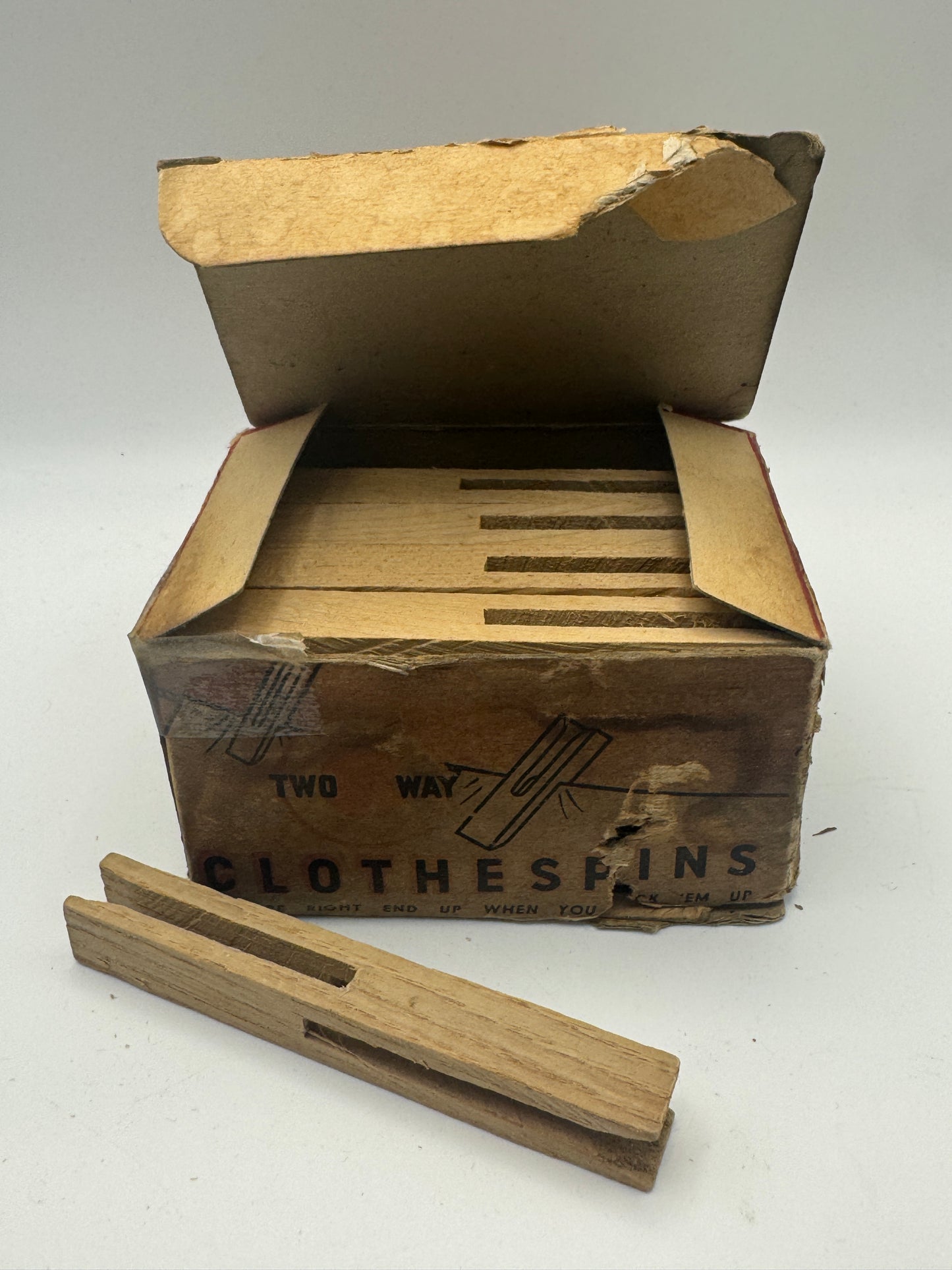 Vintage Two-Way Clothespins Box – Littleton, ME Circa 1920