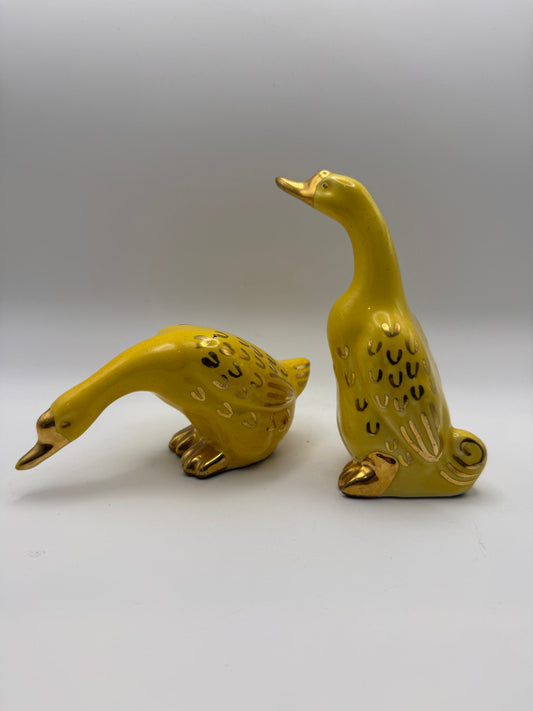 Vintage Yellow Duck Figurines (Head Up or Head Down)