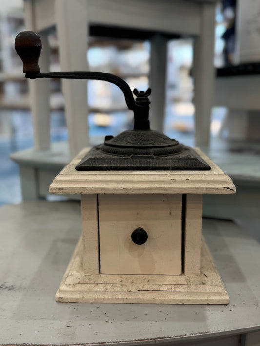 Vintage-Style Wooden Coffee Grinder Decor