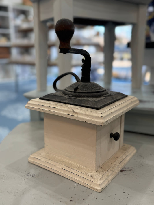 Vintage-Style Wooden Coffee Grinder Decor