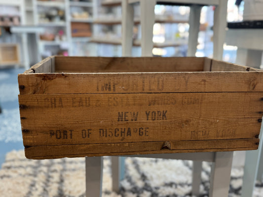French Wine Crate Vintage Wooden Box