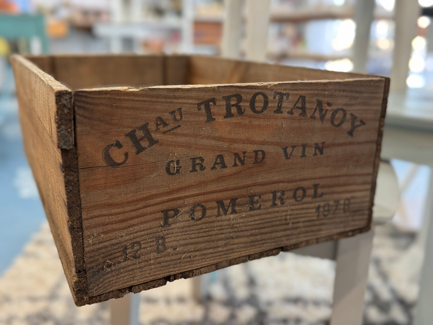 French Wine Crate Vintage Wooden Box