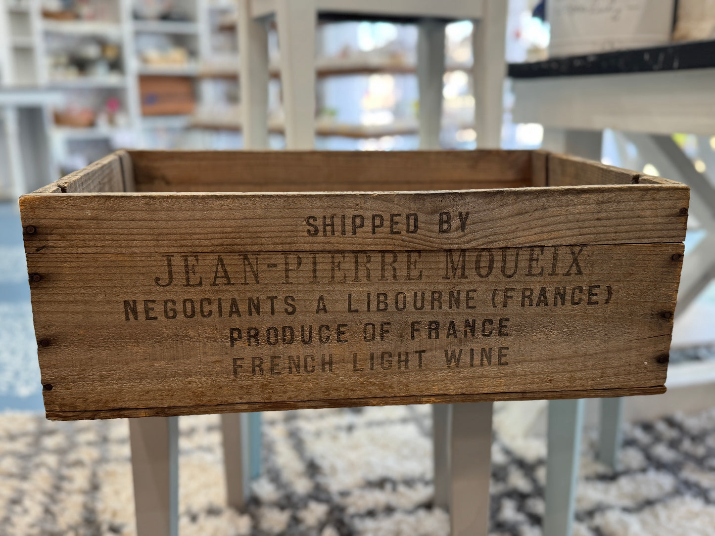French Wine Crate Vintage Wooden Box
