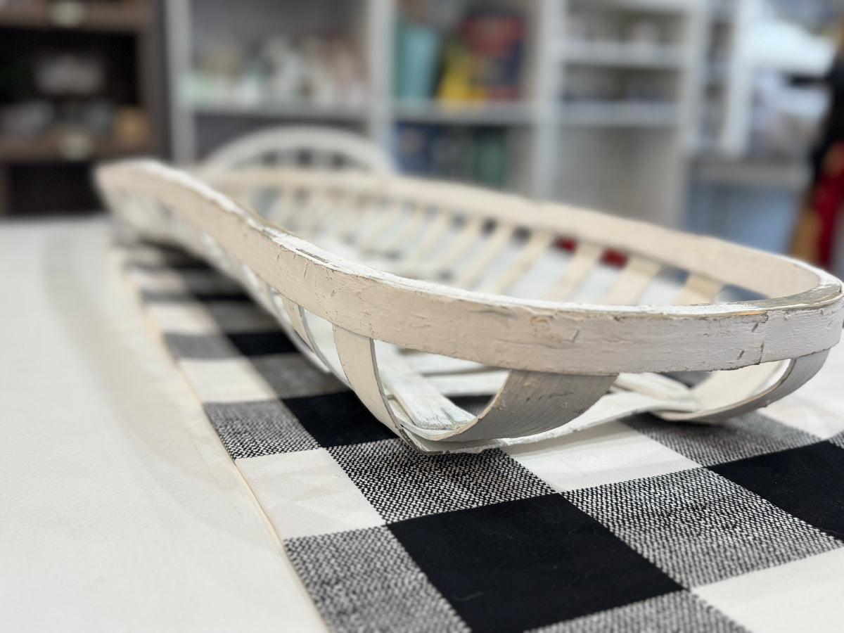 Long Whitewashed Woven Wood Tray – Farmhouse Table Decor – Mitten ...