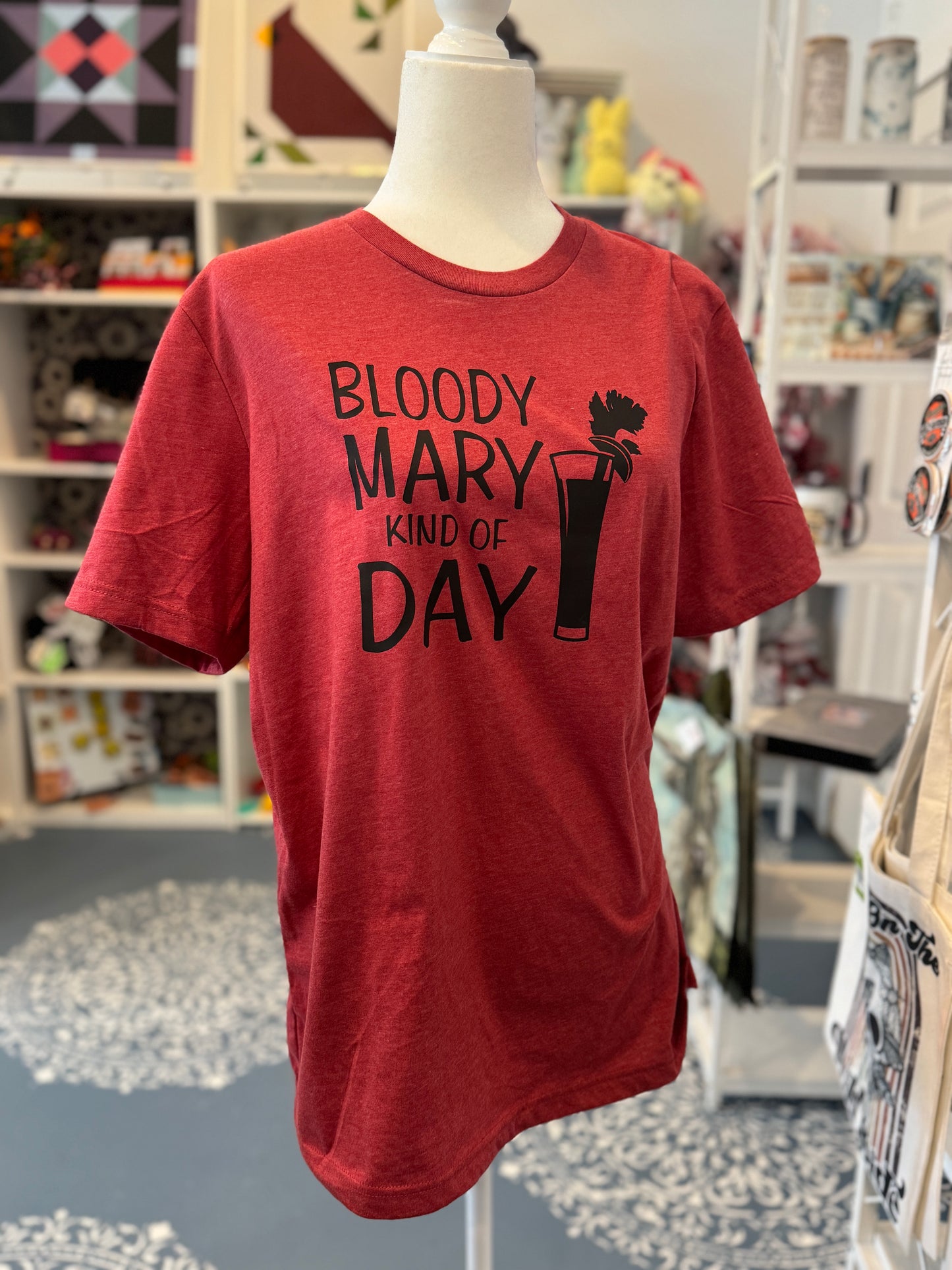 Bloody Mary Kind of Day Graphic Tee – Red (Size Large)
