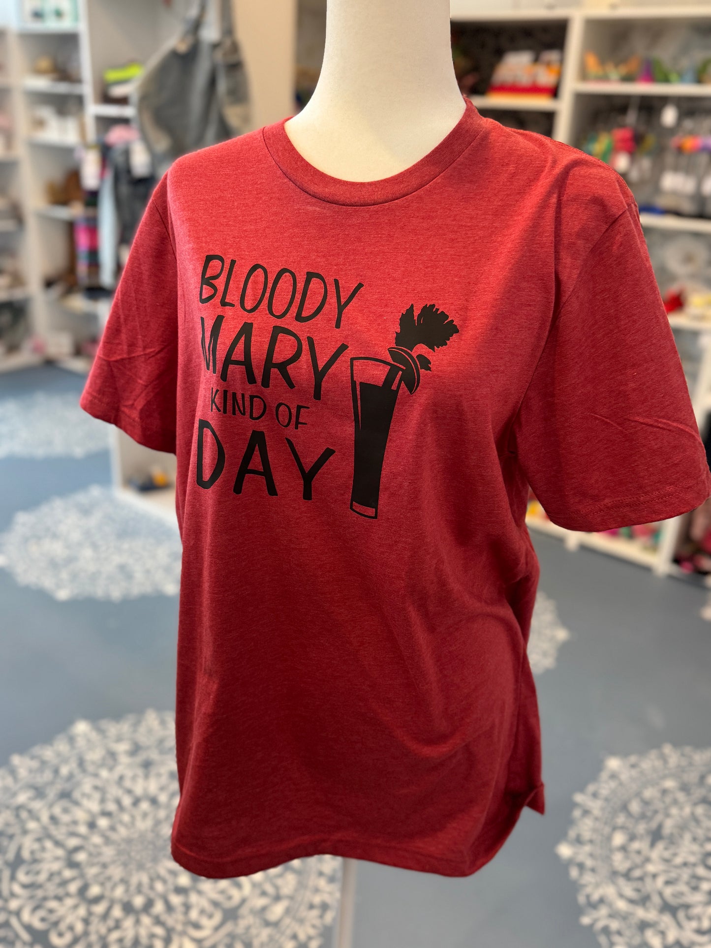 Bloody Mary Kind of Day Graphic Tee – Red (Size Large)