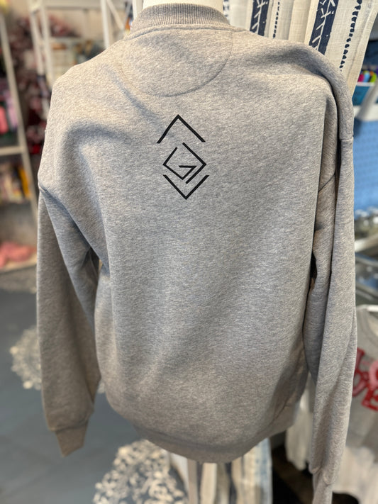 “God Is Great” Graphic Crewneck Sweatshirt – Heather Gray (Size Small)