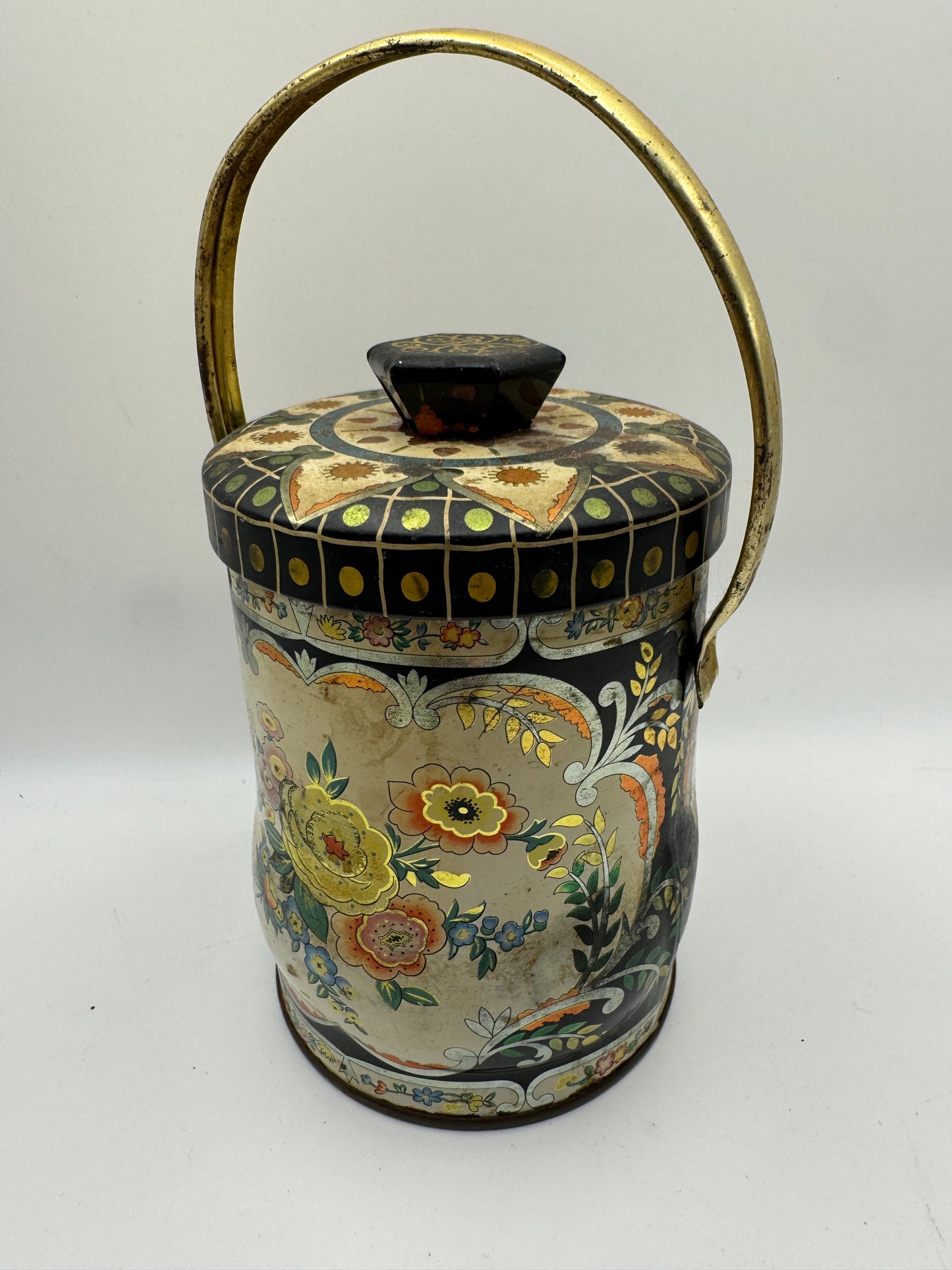 Vintage Regal Crown Murray-Allen Floral Tin Container