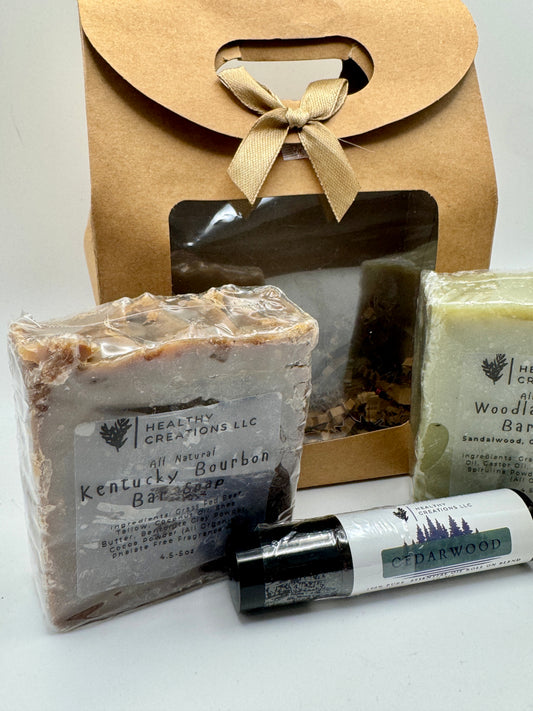 Men’s Natural Soap & Cedarwood Rollerball Gift Set