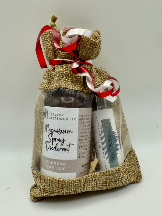 Magnesium Deodorant Spray & Cedarwood Rollerball Gift Set