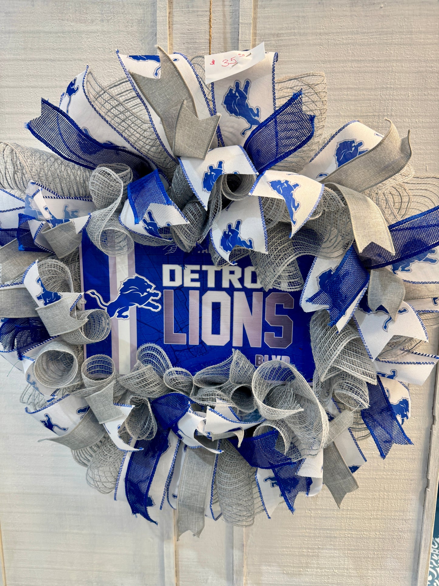 Detroit Lions Deco Mesh Wreath