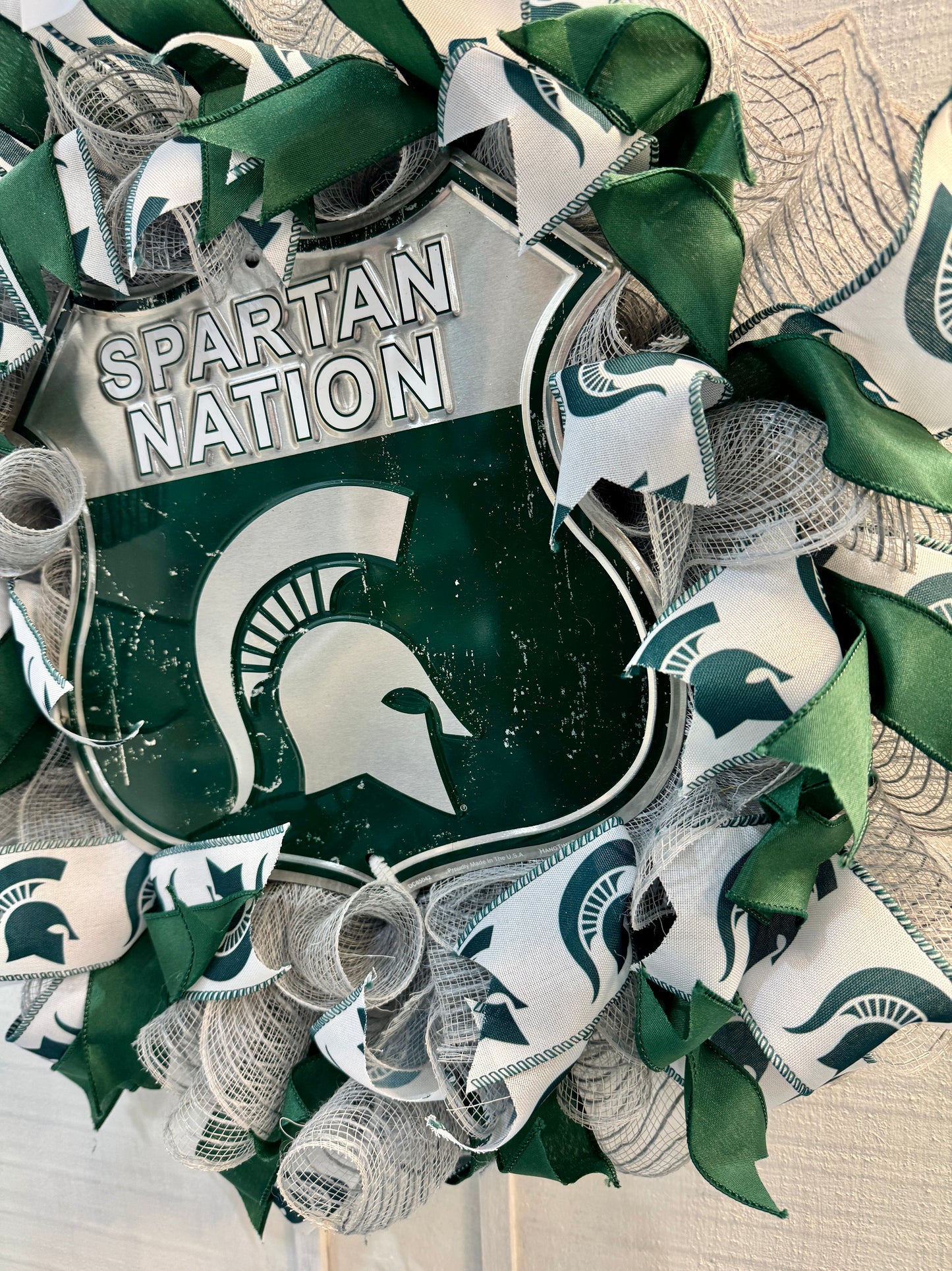 Michigan State Spartan Nation Deco Mesh Wreath