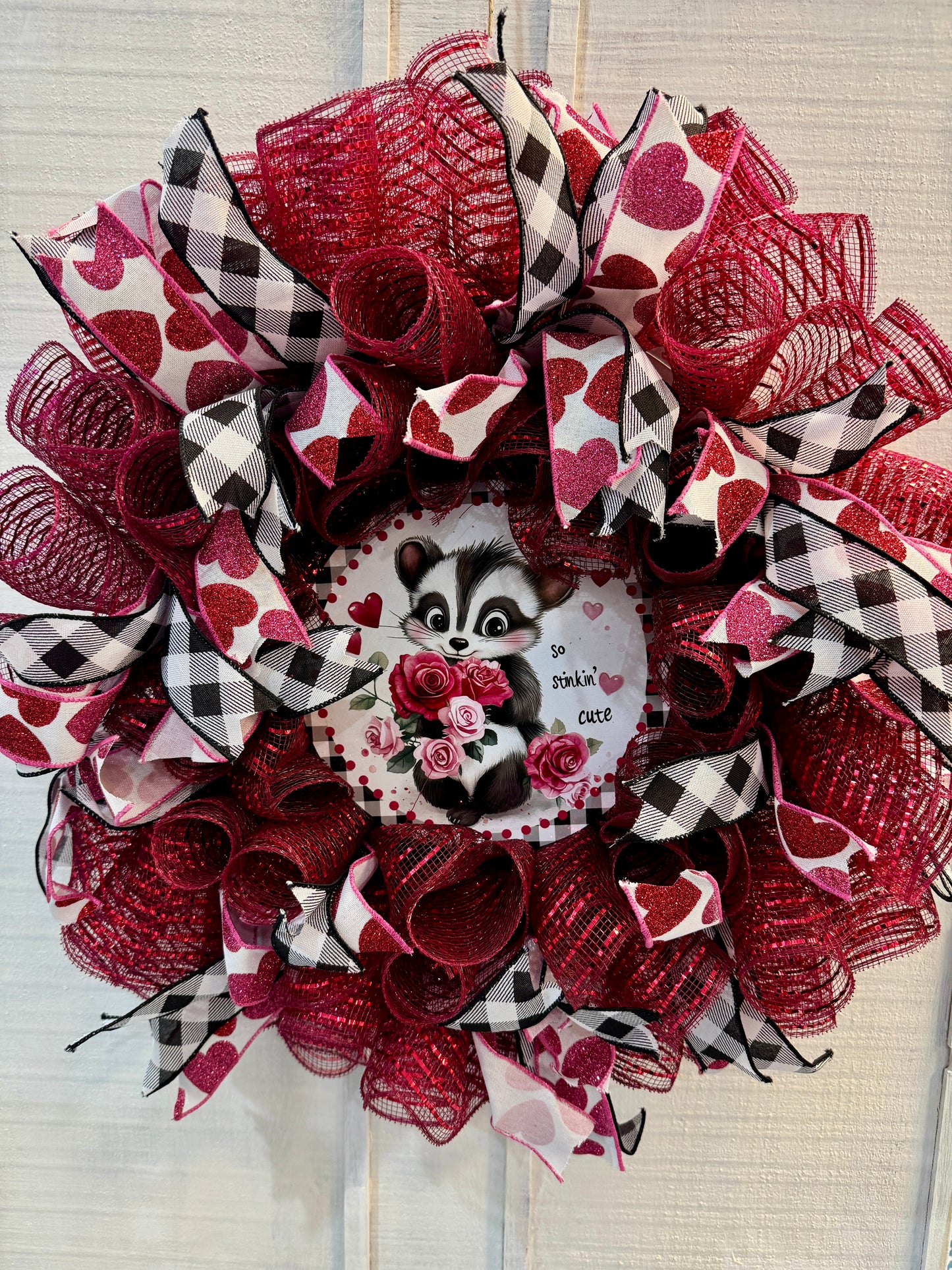 So Stinkin’ Cute Valentine Deco Mesh Wreath