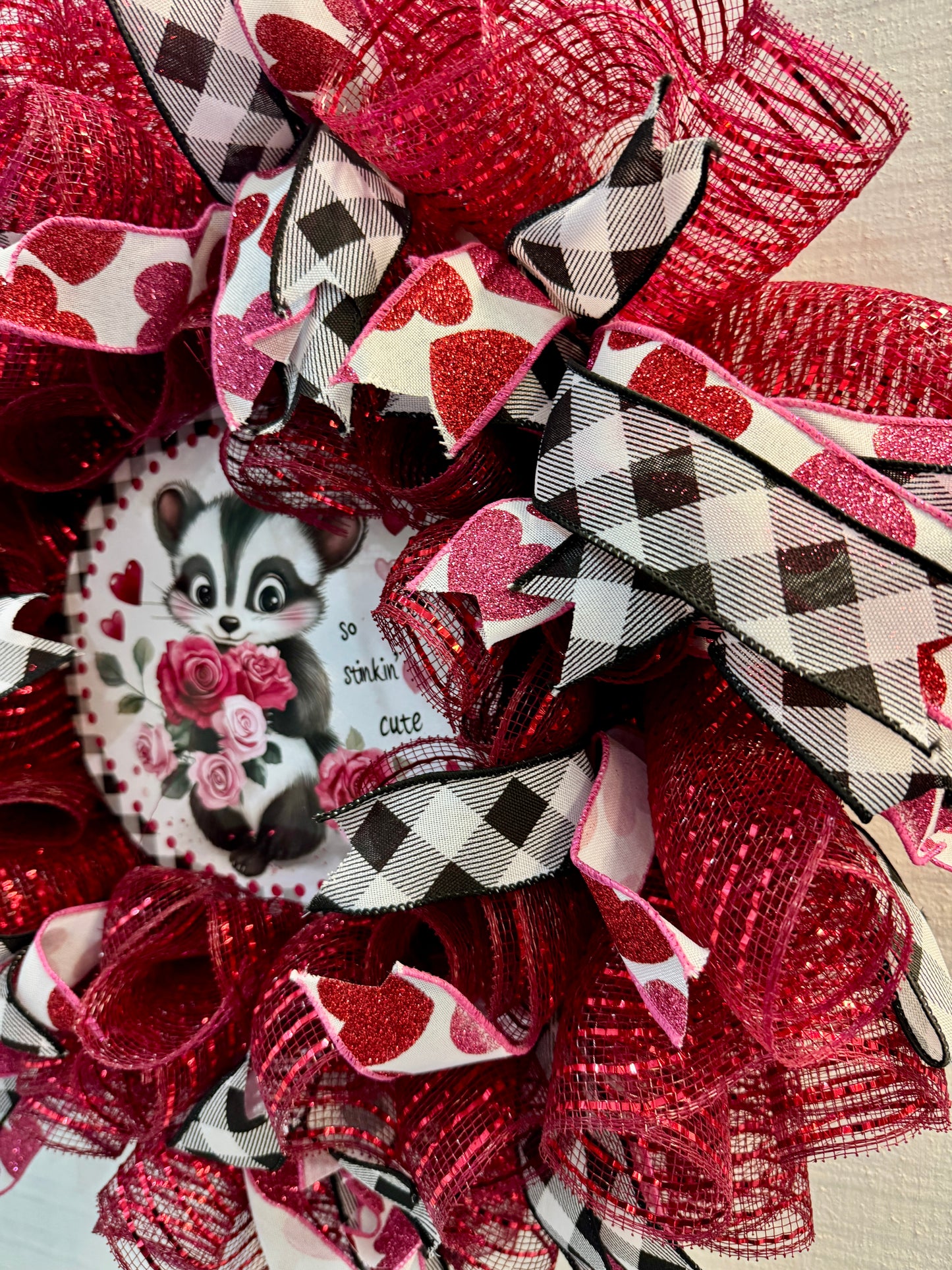 So Stinkin’ Cute Valentine Deco Mesh Wreath