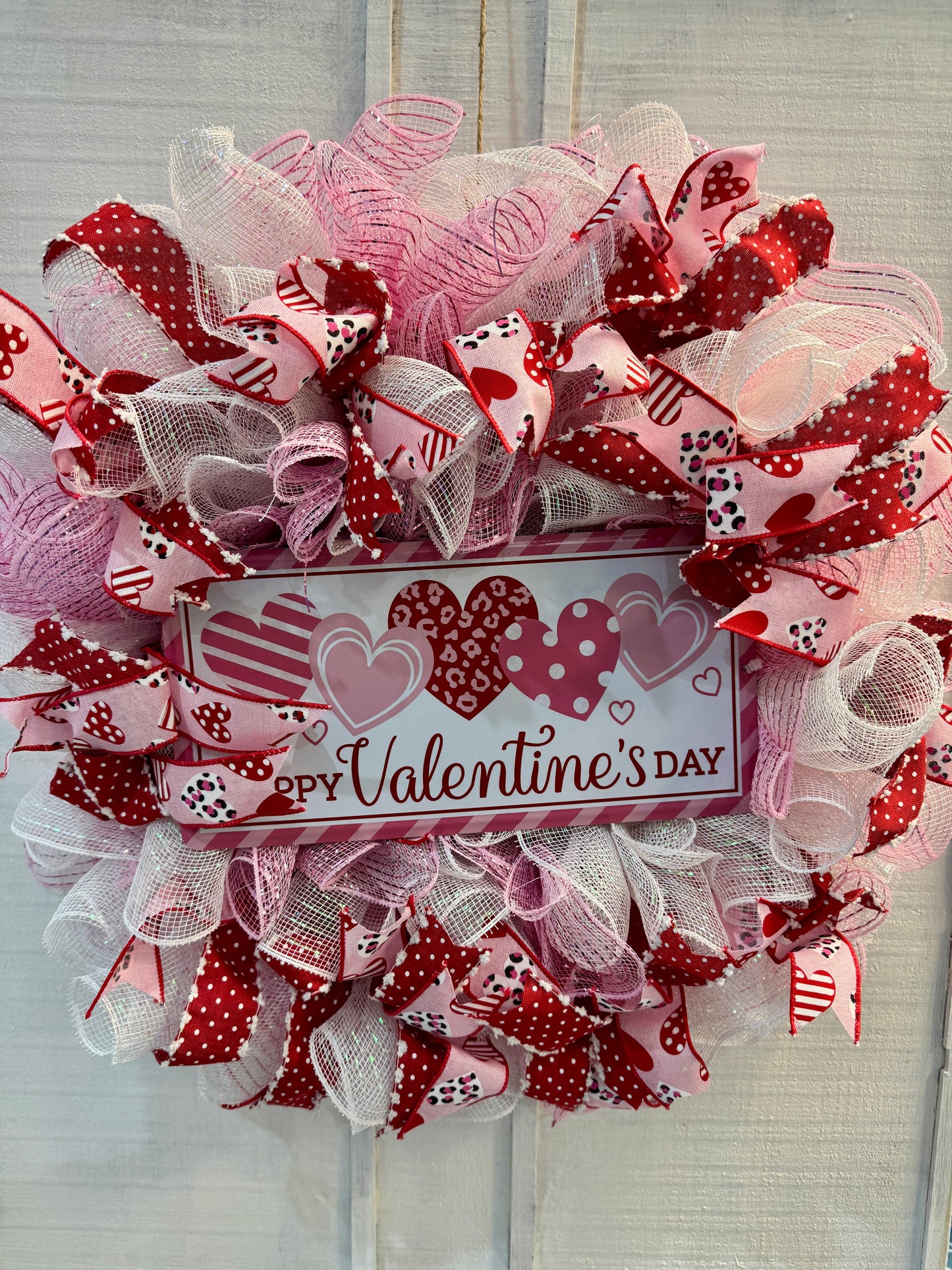 Happy Valentine’s Day Deco Mesh Wreath