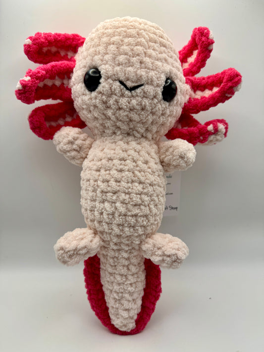 Crocheted Axolotl Plush – 12"