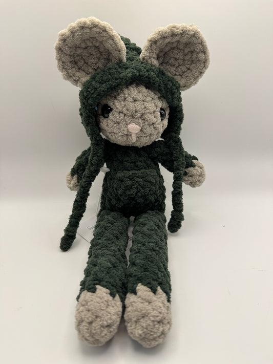 Crocheted Mouse Plush – Mouse in Pajamas (13")
