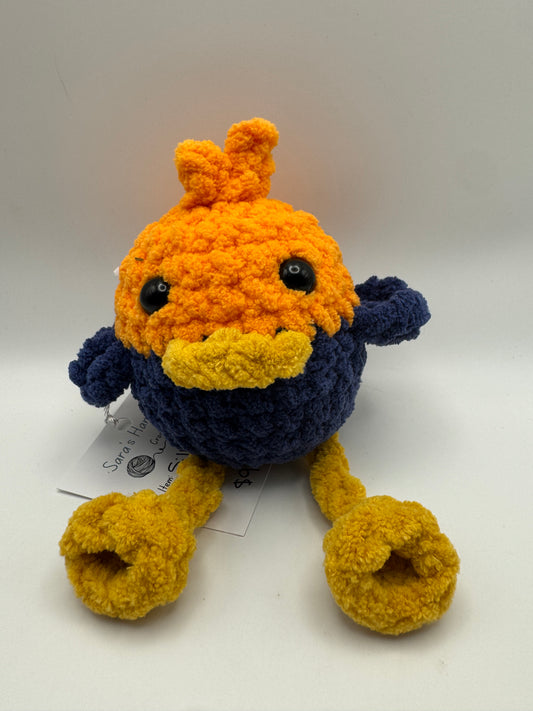 Crocheted Silly Bird Plush – Friendly Red Fox Pattern (7") (1)