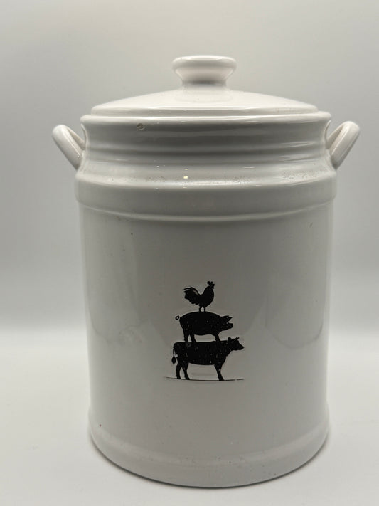 Farmyard Collection Ceramic Farm Animal Canister (9")
