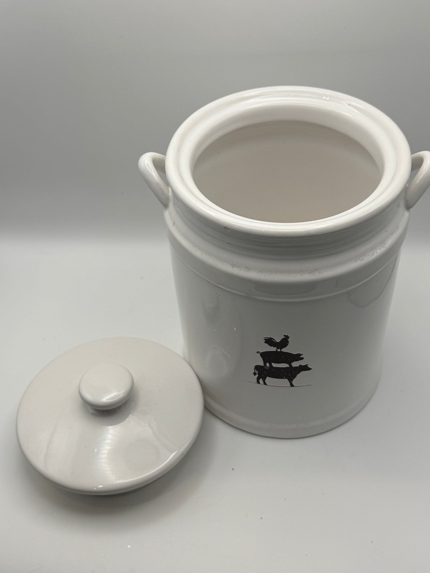 Farmyard Collection Ceramic Farm Animal Canister (9")